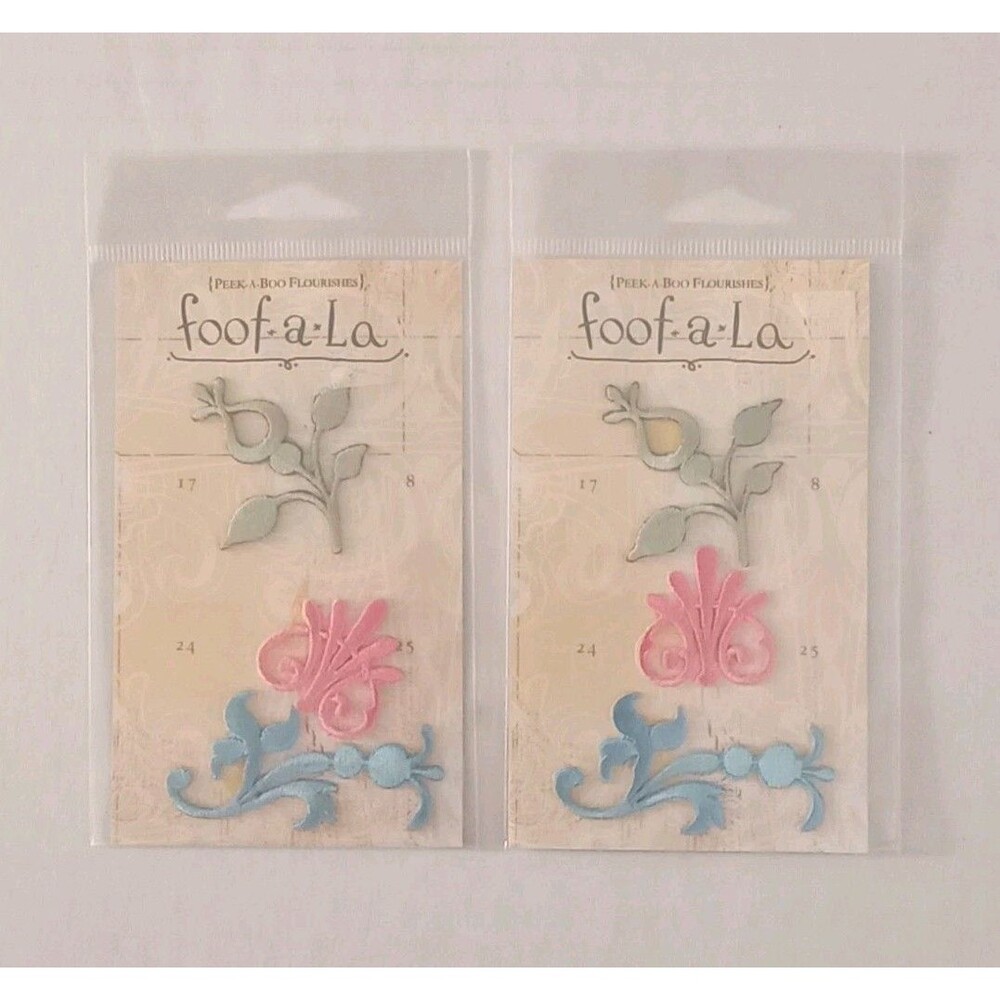 Foof-A-La Embroidered Flourishes Applique Embellishments / 2 Packs - 3pc Each